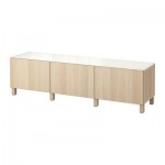 БЕСТО Комбинация для хранения с ящиками - направляющие ящика, плавно закр, Лаппвикен под беленый дуб