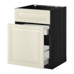 МЕТОД / МАКСИМЕРА Нап шк п/мойку/сорт мус/1дврц/2ящ - под дерево черный, Будбин белый с оттенком