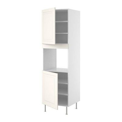 ФАКТУМ Выс шкаф д/кмб дхвк 2 двр - Лидинго белый с оттенком, 60x211 см