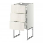 МЕТОД / МАКСИМЕРА Нплн шк 3 фрнт/3 средн ящика - 40x37x60 см, Росдаль белый ясень, белый