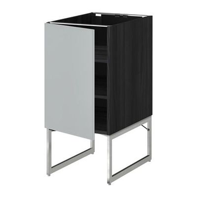 МЕТОД Напольный шкаф с полками - 40x60x60 см, Веддинге серый, под дерево черный