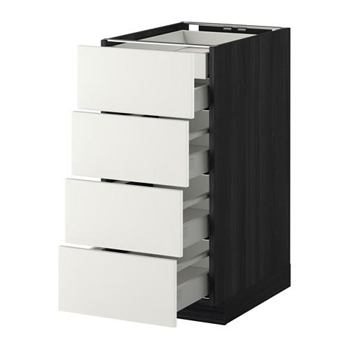 МЕТОД / МАКСИМЕРА Нплн шк 4фрнт/2нзк/3срд ящ - под дерево черный, Хэггеби белый, 40x60 см МЕТОД / МАКСИМЕРА Нплн шк 4фрнт/2нзк/3срд ящ - под дерево черный, Хэггеби белый, 40x60 см