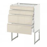 МЕТОД / МАКСИМЕРА Нплн шк 4 фронт/2 низк/2средн ящ - белый, Воксторп глянцевый светло-бежевый, 60x37x60 см МЕТОД / МАКСИМЕРА Нплн шк 4 фронт/2 низк/2средн ящ - белый, Воксторп глянцевый светло-бежевый, 60x37x60 см