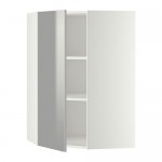 МЕТОД Угловой навесной шкаф с полками - белый, Гревста нержавеющ сталь, 68x100 см МЕТОД Угловой навесной шкаф с полками - белый, Гревста нержавеющ сталь, 68x100 см