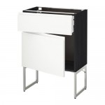 МЕТОД / МАКСИМЕРА Напольный шкаф с ящиком/дверью - под дерево черный, Воксторп белый, 60x37x60 см МЕТОД / МАКСИМЕРА Напольный шкаф с ящиком/дверью - под дерево черный, Воксторп белый, 60x37x60 см