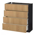 МЕТОД / ФОРВАРА Напольн шкаф 4 фронт панели/4 ящика - 80x37 см, Экестад дуб, под дерево черный МЕТОД / ФОРВАРА Напольн шкаф 4 фронт панели/4 ящика - 80x37 см, Экестад дуб, под дерево черный