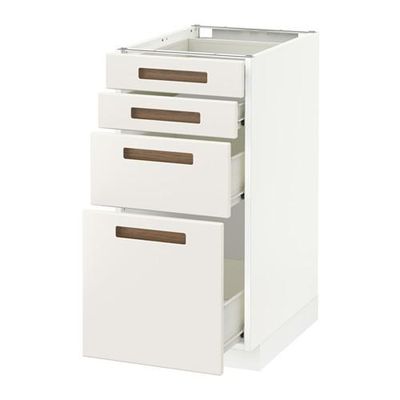 МЕТОД / ФОРВАРА Напольн шкаф 4 фронт панели/4 ящика - 40x60 см, Мэрста белый, белый