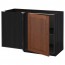 МЕТОД Угловой напольный шкаф с полкой - под дерево черный, Филипстад коричневый