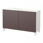 БЕСТО Комбинация для хранения с дверцами - белый/Вальвикен темно-коричневый