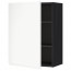 МЕТОД Шкаф навесной с полкой - под дерево черный, Воксторп белый, 60x80 см
