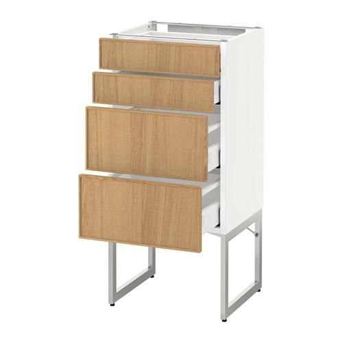 МЕТОД / МАКСИМЕРА Нплн шк 4 фронт/2 низк/2средн ящ - белый, Экестад дуб, 40x37x60 см МЕТОД / МАКСИМЕРА Нплн шк 4 фронт/2 низк/2средн ящ - белый, Экестад дуб, 40x37x60 см