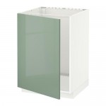 МЕТОД Напольный шкаф для раковины - белый, Калларп глянцевый светло-зеленый