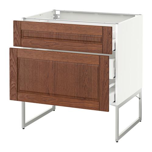 МЕТОД / МАКСИМЕРА Наполн шк 2 фрнт/3 средн ящ - белый, Филипстад коричневый, 80x60x60 см