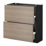 МЕТОД / ФОРВАРА Напольный шкаф с 2 ящиками - 80x37 см, Брокхульт под грецкий орех светло-серый, под дерево черный МЕТОД / ФОРВАРА Напольный шкаф с 2 ящиками - 80x37 см, Брокхульт под грецкий орех светло-серый, под дерево черный
