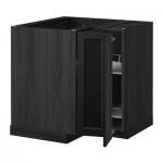 МЕТОД Угл напольн шкаф с вращающ секц - Лаксарби черно-коричневый, под дерево черный МЕТОД Угл напольн шкаф с вращающ секц - Лаксарби черно-коричневый, под дерево черный