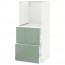 МЕТОД / МАКСИМЕРА Высокий шкаф с 2 ящиками д/духовки - белый, Калларп глянцевый светло-зеленый