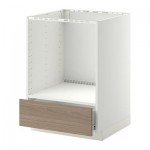 МЕТОД / ФОРВАРА Напольный шкаф д/духовки, с ящиком - Брокхульт под грецкий орех светло-серый, белый