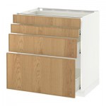 МЕТОД / ФОРВАРА Напольн шкаф 4 фронт панели/4 ящика - 80x60 см, Экестад дуб, белый МЕТОД / ФОРВАРА Напольн шкаф 4 фронт панели/4 ящика - 80x60 см, Экестад дуб, белый