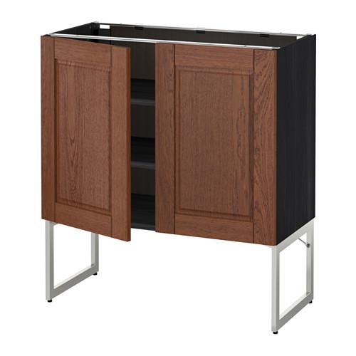 МЕТОД Напол шкаф с полками/2двери - под дерево черный, Филипстад коричневый, 80x37x60 см МЕТОД Напол шкаф с полками/2двери - под дерево черный, Филипстад коричневый, 80x37x60 см