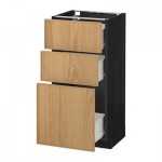 МЕТОД / ФОРВАРА Напольный шкаф с 3 ящиками - 40x37 см, Экестад дуб, под дерево черный МЕТОД / ФОРВАРА Напольный шкаф с 3 ящиками - 40x37 см, Экестад дуб, под дерево черный