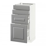 МЕТОД / МАКСИМЕРА Напольн шкаф 4 фронт панели/4 ящика - белый, Будбин серый, 40x37 см МЕТОД / МАКСИМЕРА Напольн шкаф 4 фронт панели/4 ящика - белый, Будбин серый, 40x37 см
