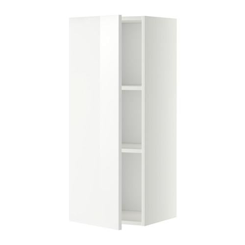 METOD шкаф навесной с полкой белый/Рингульт белый 40x38.8x100 cm