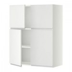 МЕТОД Навесной шкаф с полками/4дверцы - Нодста белый/алюминий, белый МЕТОД Навесной шкаф с полками/4дверцы - Нодста белый/алюминий, белый