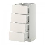 МЕТОД / ФОРВАРА Напольн шкаф 4 фронт панели/4 ящика - 40x37 см, Веддинге белый, белый МЕТОД / ФОРВАРА Напольн шкаф 4 фронт панели/4 ящика - 40x37 см, Веддинге белый, белый