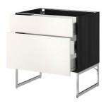 МЕТОД / ФОРВАРА Наполн шк 2 фрнт/3 средн ящ - 80x60x60 см, Веддинге белый, под дерево черный