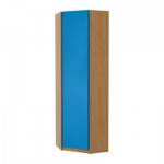 ПАКС Гардероб угловой - Виканес синий, под дуб, 73/73x236 см