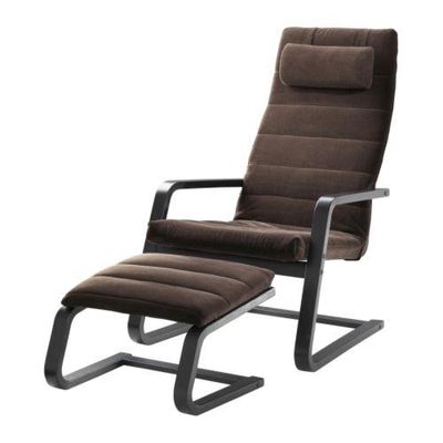 БОЛИДЕН Кресло с табуретом для ног - черно-коричневый/Генарп темно-коричневый