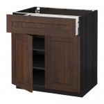 МЕТОД / МАКСИМЕРА Напольный шкаф+ящик/2дверцы - под дерево черный, Эдсерум под дерево коричневый, 80x60 см МЕТОД / МАКСИМЕРА Напольный шкаф+ящик/2дверцы - под дерево черный, Эдсерум под дерево коричневый, 80x60 см