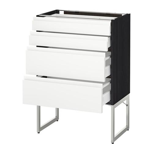 МЕТОД / МАКСИМЕРА Нплн шк 4 фронт/2 низк/2средн ящ - под дерево черный, Воксторп белый, 60x37x60 см МЕТОД / МАКСИМЕРА Нплн шк 4 фронт/2 низк/2средн ящ - под дерево черный, Воксторп белый, 60x37x60 см