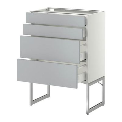 МЕТОД / МАКСИМЕРА Нплн шк 4 фронт/2 низк/2средн ящ - 60x37x60 см, Веддинге белый, белый