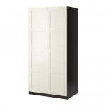 PAX гардероб 2-дверный черно-коричневый/Бергсбу белый 99.8x60x201.2 cm