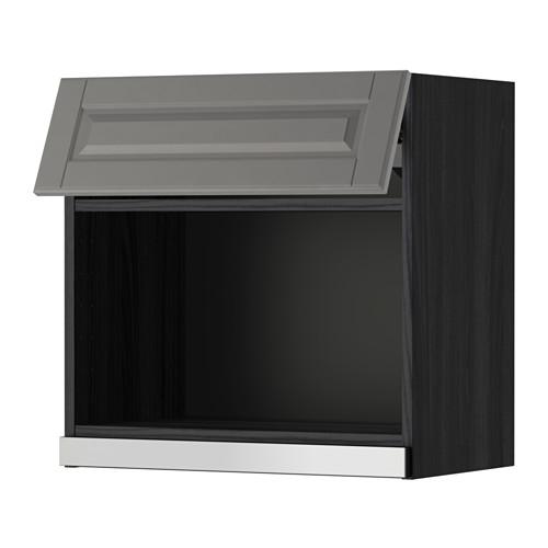 METOD навесной шкаф для СВЧ-печи черный/Будбин серый 60x60 см