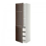 МЕТОД / ФОРВАРА Высокий шкаф+полки/3 ящика/2 дверцы - 60x60x200 см, Эдсерум под дерево коричневый, белый МЕТОД / ФОРВАРА Высокий шкаф+полки/3 ящика/2 дверцы - 60x60x200 см, Эдсерум под дерево коричневый, белый