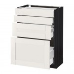 МЕТОД / МАКСИМЕРА Напольн шкаф 4 фронт панели/4 ящика - под дерево черный, Сэведаль белый, 60x37 см МЕТОД / МАКСИМЕРА Напольн шкаф 4 фронт панели/4 ящика - под дерево черный, Сэведаль белый, 60x37 см