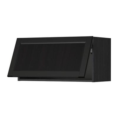 МЕТОД Горизонтальный навесной шкаф - 80x40 см, Лаксарби черно-коричневый, под дерево черный МЕТОД Горизонтальный навесной шкаф - 80x40 см, Лаксарби черно-коричневый, под дерево черный