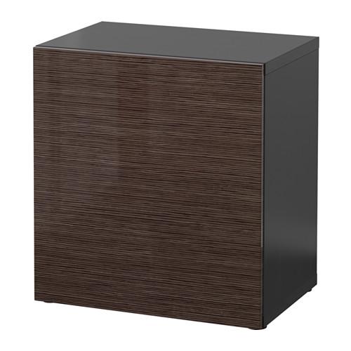 БЕСТО Стеллаж с дверью - черно-коричневый/Сельсвикен глянцевый/коричневый БЕСТО Стеллаж с дверью - черно-коричневый/Сельсвикен глянцевый/коричневый