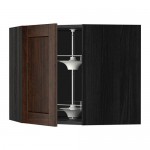 МЕТОД Угл нвсн шкф с вращающ секц - под дерево черный, Эдсерум под дерево коричневый, 68x60 см