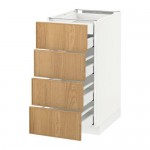 МЕТОД / МАКСИМЕРА Нплн шк 4фрнт/2нзк/3срд ящ - белый, Экестад дуб, 40x60 см МЕТОД / МАКСИМЕРА Нплн шк 4фрнт/2нзк/3срд ящ - белый, Экестад дуб, 40x60 см