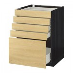 МЕТОД / ФОРВАРА Напольный шкаф с 5 ящиками - 60x60 см, Тингсрид под березу, под дерево черный МЕТОД / ФОРВАРА Напольный шкаф с 5 ящиками - 60x60 см, Тингсрид под березу, под дерево черный