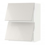 МЕТОД Навесной шкаф/2 дверцы, горизонтал - белый, Рингульт глянцевый светло-серый, 60x80 см