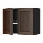 МЕТОД Навесной шкаф с посуд суш/2 дврц - под дерево черный, Эдсерум под дерево коричневый, 80x60 см МЕТОД Навесной шкаф с посуд суш/2 дврц - под дерево черный, Эдсерум под дерево коричневый, 80x60 см