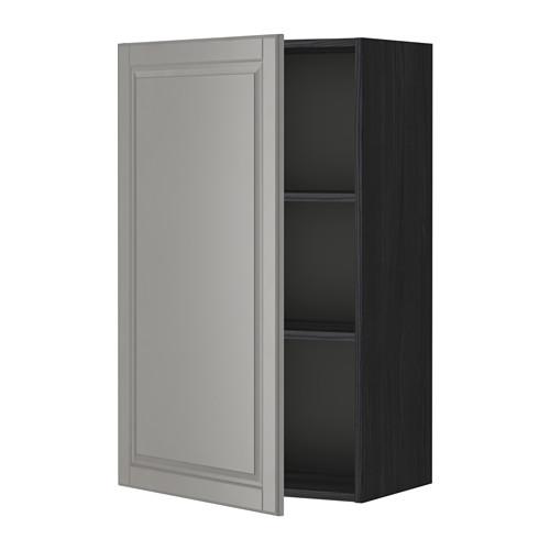 МЕТОД Шкаф навесной с полкой - под дерево черный, Будбин серый, 60x100 см МЕТОД Шкаф навесной с полкой - под дерево черный, Будбин серый, 60x100 см