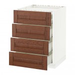 МЕТОД / ФОРВАРА Напольн шкаф/4фронт пнл/4ящика - 60x60 см, Филипстад коричневый, белый МЕТОД / ФОРВАРА Напольн шкаф/4фронт пнл/4ящика - 60x60 см, Филипстад коричневый, белый