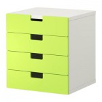 СТУВА Комбинация для хранения с ящиками - белый/зеленый