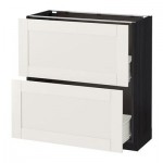 МЕТОД / ФОРВАРА Напольный шкаф с 2 ящиками - 80x37 см, Сэведаль белый, под дерево черный МЕТОД / ФОРВАРА Напольный шкаф с 2 ящиками - 80x37 см, Сэведаль белый, под дерево черный