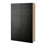 БЕСТО Комбинация для хранения с дверцами - под беленый дуб/Лаксвикен черный